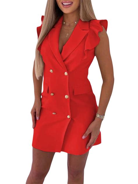 kayotuas blazer dress for women sexy v neck bodycon dress double breasted button business office