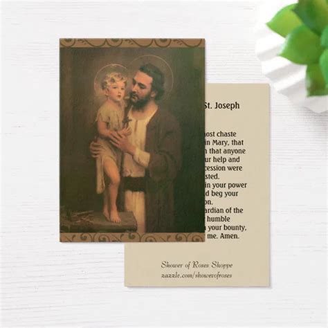 St Joseph Feast Day Memorare Holy Prayer Cards Zazzle