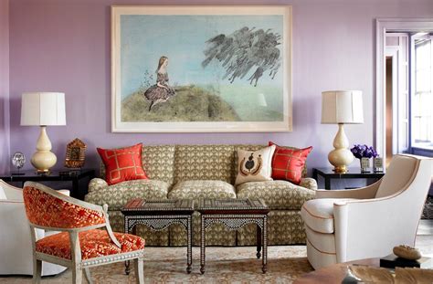 Via One Kings Lane Lavender Walls Colorful Living Rooms