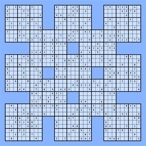 Samurai Sudoku Grid 10 Free Pdf Printables Printablee