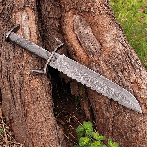 Damascus Survival Knife Hk0256 Black Forge Touch Of Modern