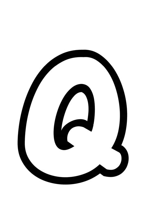 Free Printable Bubble Letter Stencils Bubble Letter Q Stencil