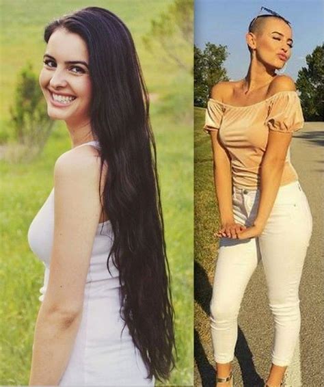 One can keep a clean shave with this look, as it has a buzz cut with a 3/8 length in inches and 9.525 in millimeters. Amzong transformation @lisacimorelli | Buzzed hair women ...