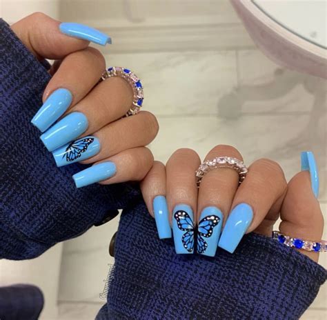 ‘nails Pins Foreverj🦋 With Images Blue Acrylic Nails Summer