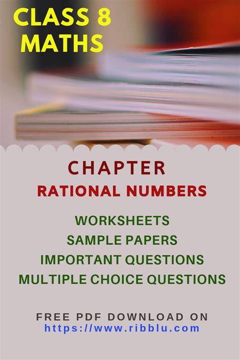 Cbse Class 8 Maths Rational Numbers Worksheets Sample Papers And