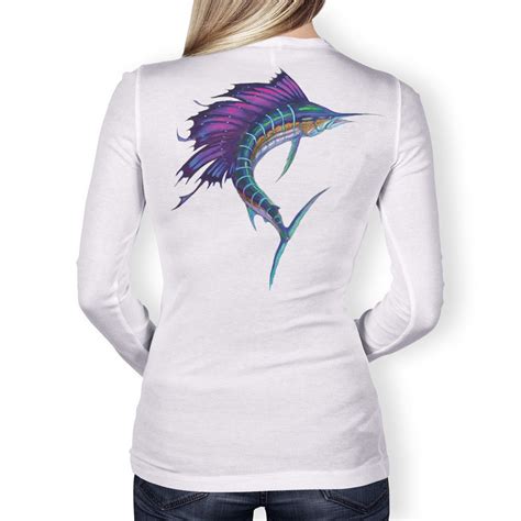 Womens Performance Fishing Shirt Long Sleeve Upf 50 Sailfish