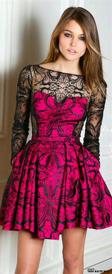 Hot Pink Dress Hot Pink And Black Hot Pink And Black Dress Lace
