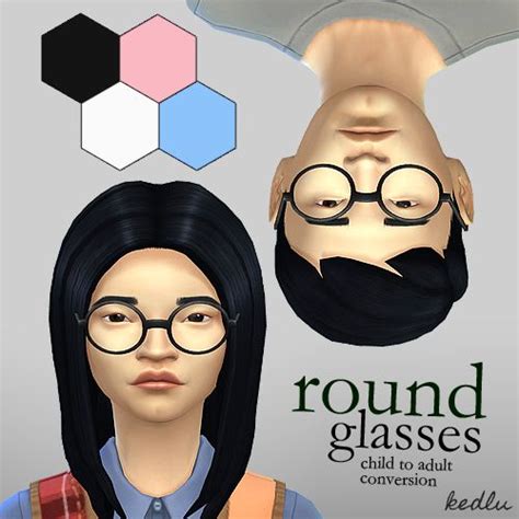 Round Glasses By Kedlu Modthesims Sims 4 Sims