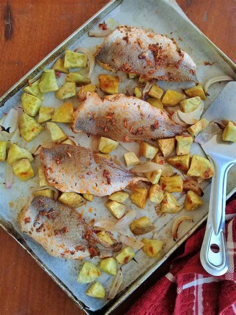 Easy Baked Fish Fillets With Sweet Potatoes Biscuits And