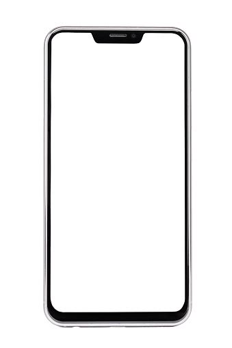 Frameless Smartphone With White Screen Isolated On White Background