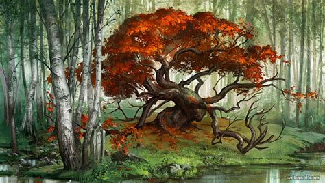 20 Beautiful Tree Paintings And Colorful Painting Ideas