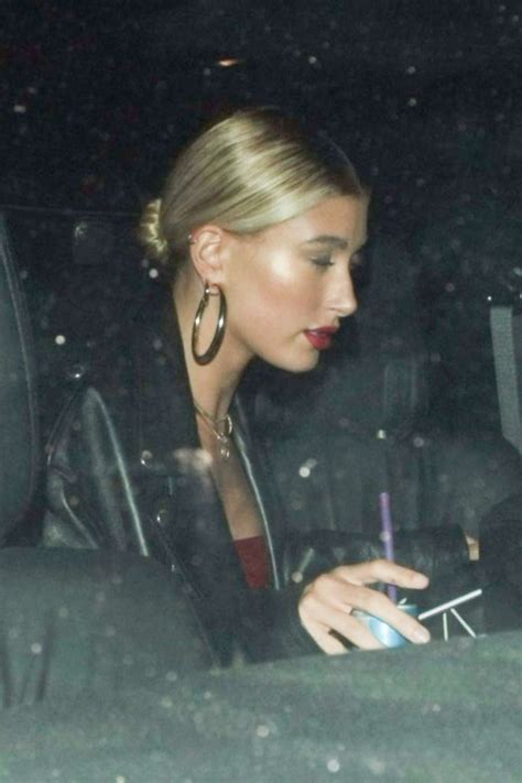 hailey baldwin is red dress at craigs 16 gotceleb