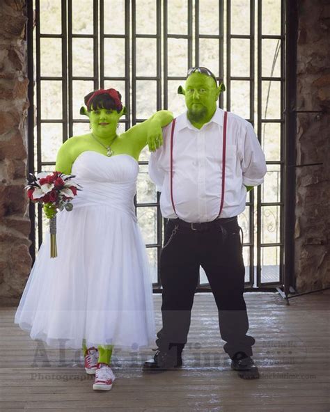DIY Shrek Princess Fiona Costume Maskerix Com Shrek Costume Crazy Wedding Photos Tacky Wedding