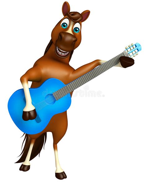 Cute Horse Cartoon Character With Guitar Stock Illustration Illustration Of Ride Illustration