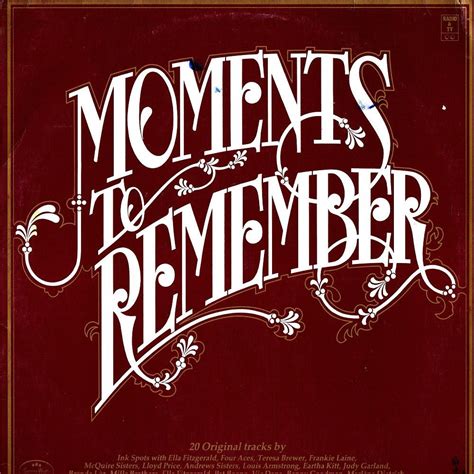 Various Moments To Remember Lp Ad Vinyl