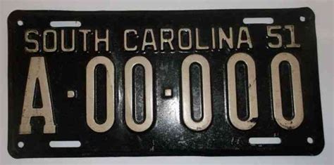 1951 South Carolina Sample License Plate Original