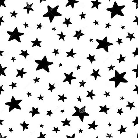 Vector Doodle Star Seamless Pattern Cute Sketch Hand Drawn Stars Print