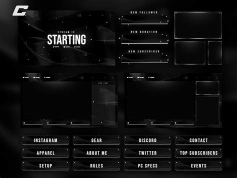 Animated Stream Package Dark Twitch Overlay Animated Australia