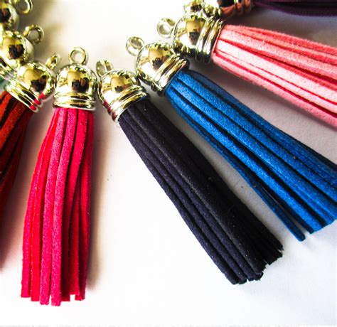Fringe Tassels Silver Cap 38 Or 50mm Suede Mixed Colours Pkt 10 Jasz It Up Leather Accents
