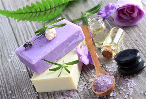 spa lavender products stock image image of collection 19845303
