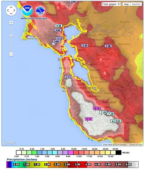 San Francisco Bay Area Annual Rainfall Totals
