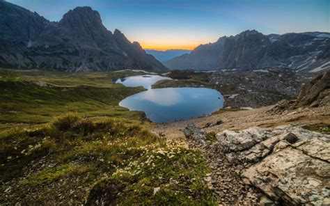 Sunset In Sexten Dolomites Tyrol Italy Paternkofel Left Paternkofel And