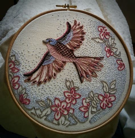 Crewel Work Chaffinch Variation On The Bluebird Embroidery Co Kit