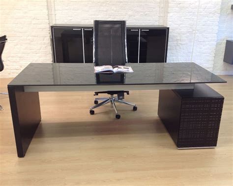Luxury Black Glass Desks Real Wood Executive Office Desks Atelier