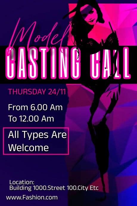 Model Casting Call Flyer Templates Postermywall