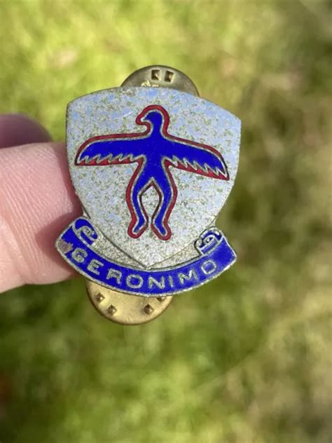 Antique Us Army 501st Airborne Infantry Regiment Geronimo Enamel Pin