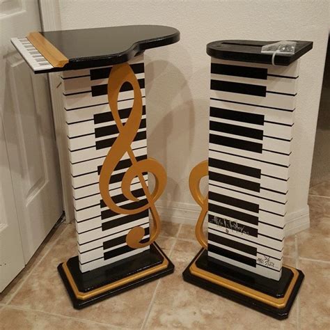 A music room coming soon in honor of design. Unique Contemporary Music Table, Stunning & Unique Music Accent Table Floor Sculpture, clef note ...