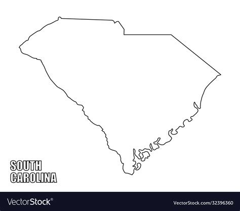 South Carolina Outline Map Royalty Free Vector Image