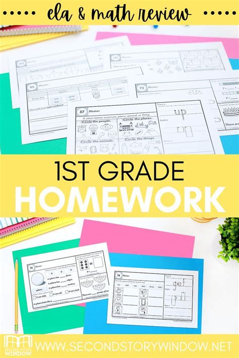 1st Grade Homework • Spiral Review Math And Ela Homework 1st Second