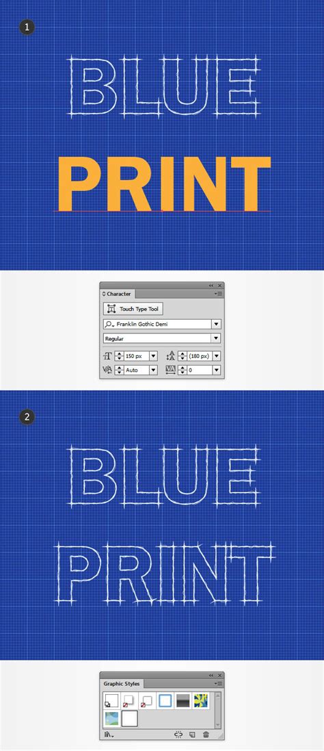 How To Create A Blueprint Text Effect In Adobe Illustrator