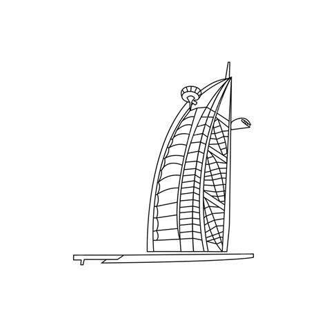 burj al arab icono edificio rascacielos vector al aire libre torre emiratos vector png