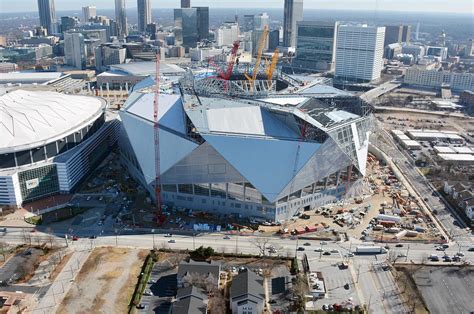 Lotta cool things to see there. Roof Construction Delays Mercedes-Benz Stadium Opening ...