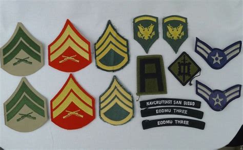 Us Military Rank Insignia Patches Lot Of 15 Marines Air Force