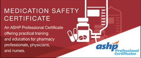Medication Safety Certificate Ashp Ppandp Magazine Pharmacy