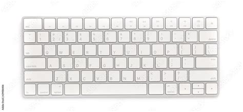 Top view keyboard isolated white background Stock Photo | Adobe Stock