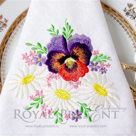 Machine Embroidery Design Daisies Royal Present Embroidery
