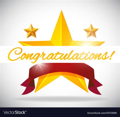 Card Template For Congratulation With Stars Vector Image