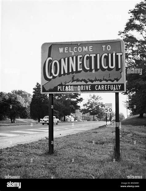Welcome Sign Connecticut Usa Stock Photo Alamy