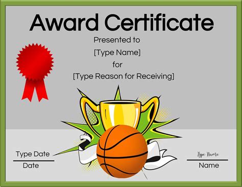 Free Printable Basketball Certificates Edit Online And Print At Home
