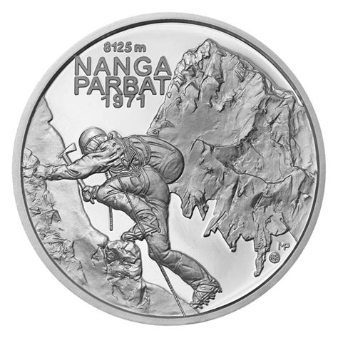 Stříbrná slov mince 10 EUR 2021 50 výročí zdolání Nanga Parbat slov