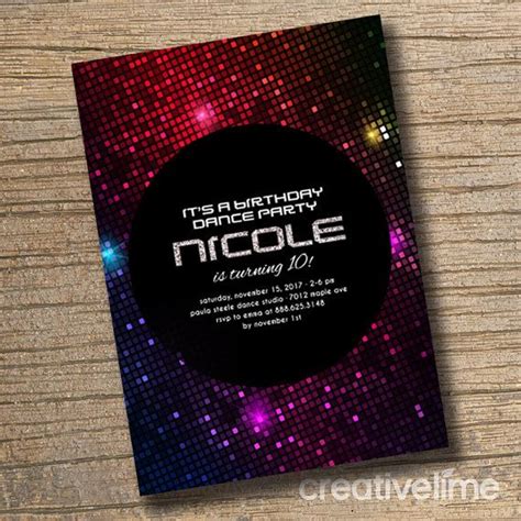 Disco Dance Party Birthday Invitation Dance Birthday Party Etsy