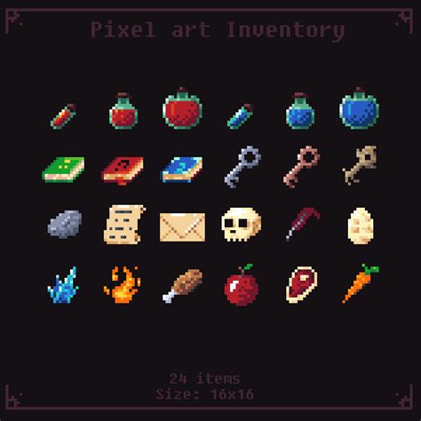 Pixel Art Inventory Items Various By Digital Mosaic Games