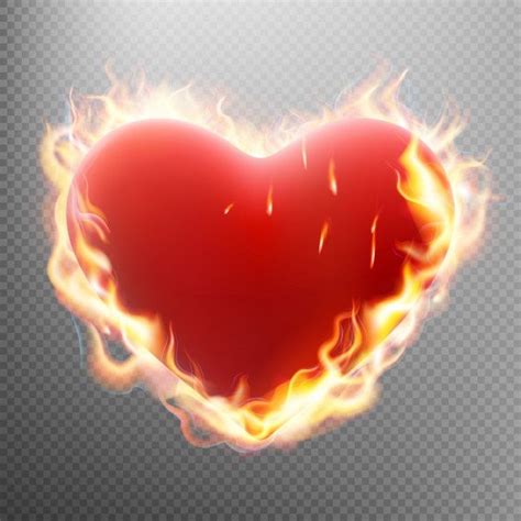Coração em chamas Vetor Premium Fotos de coração Fotos de coração