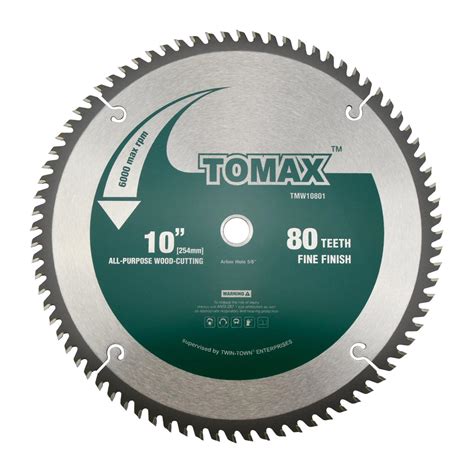 10 Inch Table Saw Blades 80 Tooth Atb Fine Finish With 58 Inch Arbor