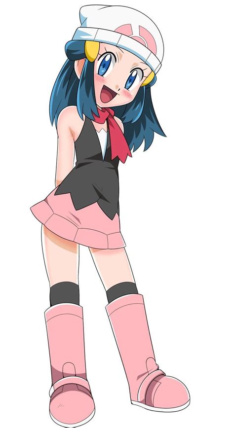 An Anime Character With Blue Hair And Pink Shoes Standing In Front Of