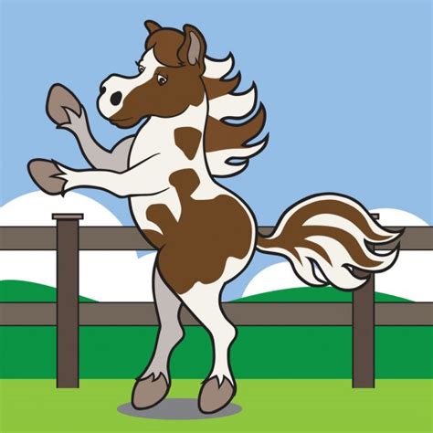 Cartoon Bay Horse Rearing Up — Stock Vector © Vikarus 6535893
